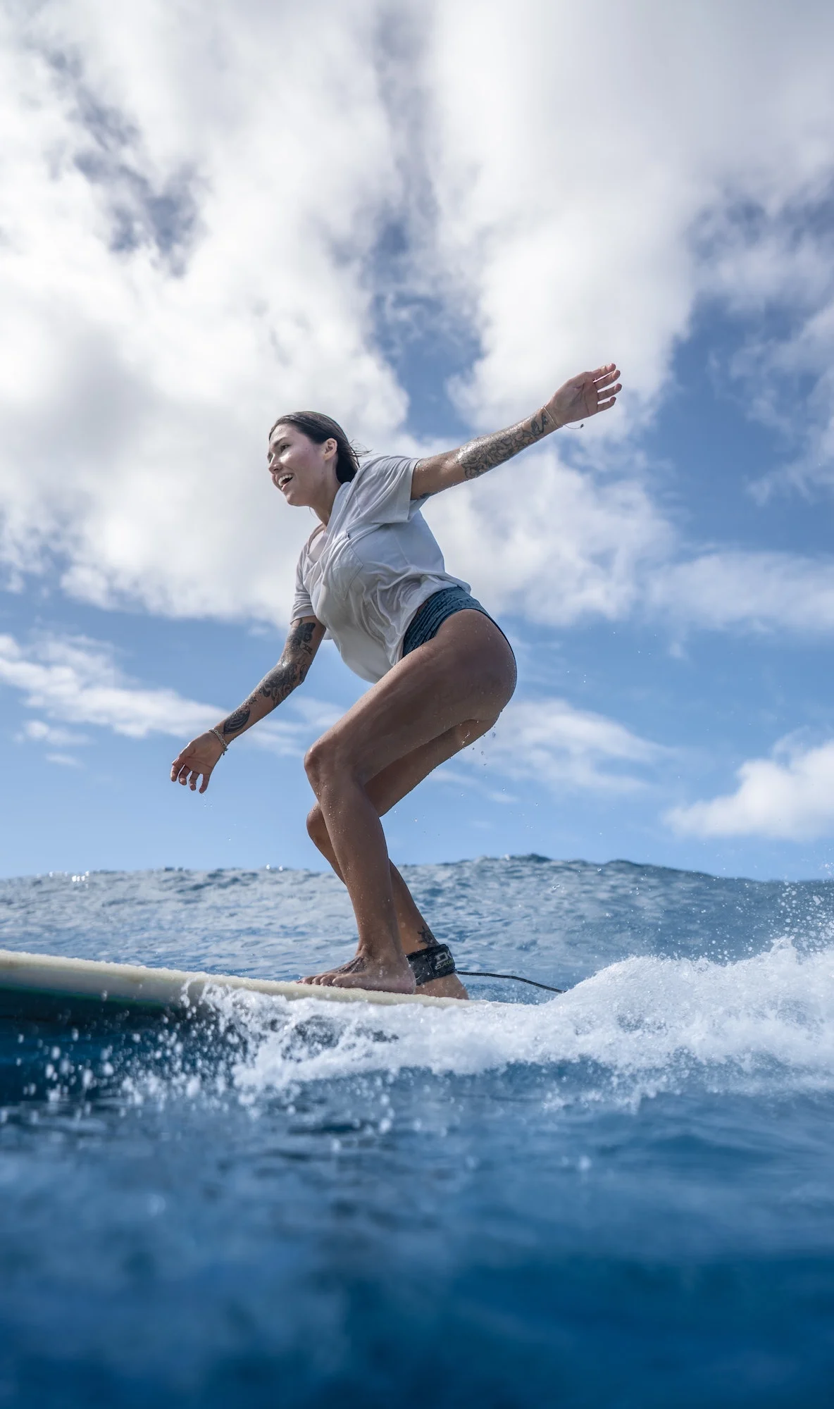 woman surfing